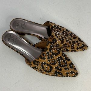 Beast Fashion Leopard Studded Silver Print Women’s Slip on Flats Size 11